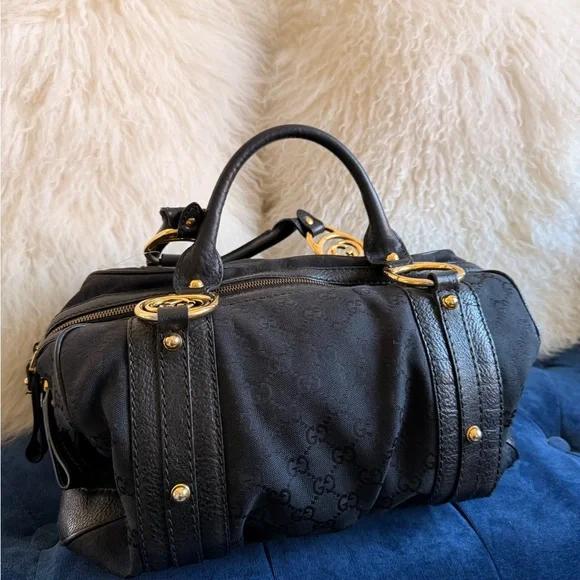 Gucci Black GG Canvas Interlocking Boston Bag - Picture 4 of 7